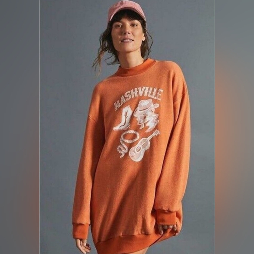 Anthropologie Nashville Extra Long Sweatshirt/Night Shirt